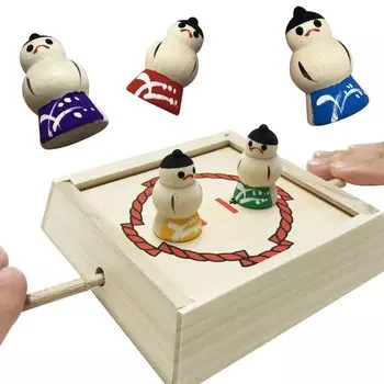 Игрушки Вводная домашняя игра Tonton Sumo Деревянная игрушка Народная художественная игрушка Сумо Борец сумо Настольная игра Сделано в Японии [Ностальгический набор] (Тонтон Сумо)