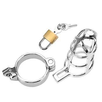 Игры для взрослых, секс-игрушки для мужчин, мужское устройство верности, 40/45/50 мм, запираемый пояс, кольцо для пениса, кольцо на рукаве, замок, металлическая клетка для члена 5.0cm