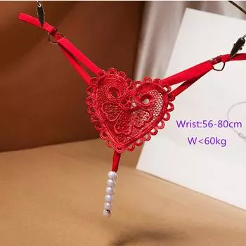 Игры для взрослых Секс-игрушки из кружевных стрингов Трусики-стринги с сексуальной жемчужной массажной бусиной Т-образная спинка без вырезов для фетиш-белья Флирт