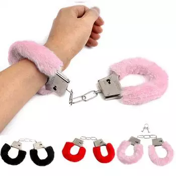 Игры для взрослых SM бондаж пушистые мягкие металлические наручники целомудрие секс-игрушки для пар