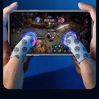 Игры Нескользящие Защитные перчатки для игр Перчатки для пальцев Перчатки для большого пальца Манжета для пальцев серебряный