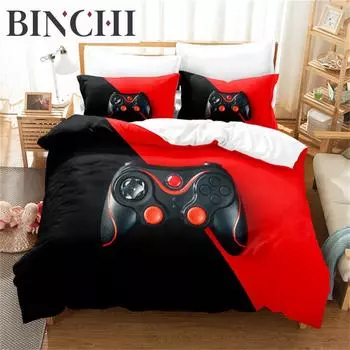Игры Пододеяльник Детский Геймпад Постельное Белье Микрофибра Видео Игровой Контроллер Одеяло Чехол Твин Полный Для Девочки-подростка Мальчика Спальня EU single(135x200cm)