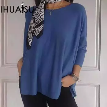 IHUASU Футболка женская однотонная с завязками на плечах, свободным воротом и о-образным вырезом, с разрезом на рукаве, с семью разрезами S темно-коричневого