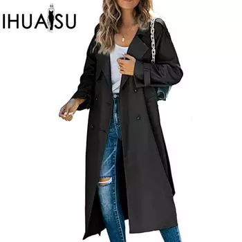 IHUASU Женская зимняя осенняя ветровка пальто Пальто S хаки