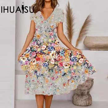 IHUASU женское уличное модное праздничное повседневное платье S фиолетовый