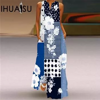 IHUASU женское весенне-летнее модное сексуальное платье-юбка с принтом