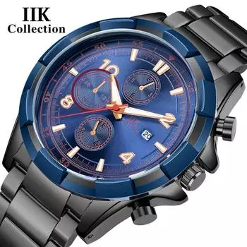 IIK Календарь мужские часы новые поддельные три глаза шесть стрелок мужские повседневные наручные часы кварцевые часы мужские