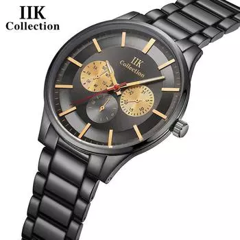 IIK Мужские часы Модные водонепроницаемые простые мужские часы Ультратонкие мужские часы со стальным ремешком из сплава 1330