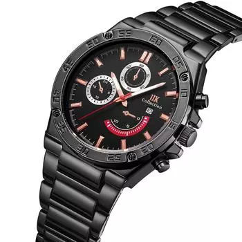 IIK Мужские часы со стальным ремешком Винтажные часы Кварцевые часы Водонепроницаемые часы жёлтый