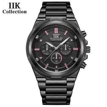IIK Мужские часы Водонепроницаемые мужские часы Кварцевые часы со стальным ремешком Модные часы Кварцевые часы