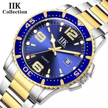 IIK Новые кварцевые часы Aqua Ghost Overwatch Мужские водонепроницаемые вращающиеся часы с рамкой