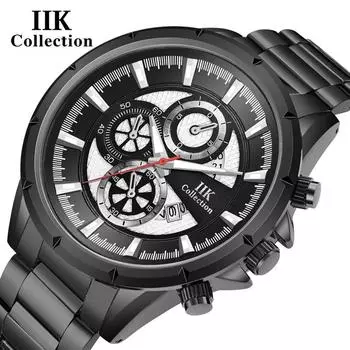 IIK Новые кварцевые водонепроницаемые мужские часы с нефункциональным циферблатом белый