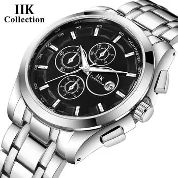 IIK Новые мужские часы со светящимися стрелками, мужские кварцевые часы из сплава