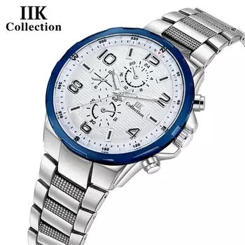 IIK Новые простые мужские часы Мужские часы Модные кварцевые часы Часы