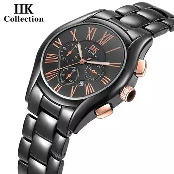 IIK Ультратонкие студенческие часы с ремешком из сплава, часы с римскими цифрами для мужчин