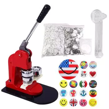 iimono117 Машина для изготовления значков для банок 44 мм Машина для изготовления значков для банок с 500 материалами для значков Оригинальный набор для изготовления значков своими руками Профессиональные характеристики