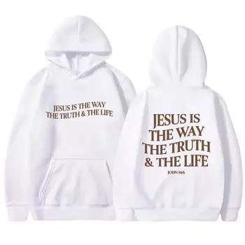 ИИСУС - ЭТО ПУТЬ, ИСТИНА. Новая зимняя толстовка с капюшоном для женщин. Корейская свободная толстовка с длинным рукавом. Плюс толстый бархатный топ. S чёрный