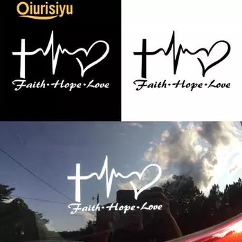 Иисус НАДЕЖДА ЛЮБОВЬ ВЕРА Молитва наклейка на автомобиль наклейка чёрный