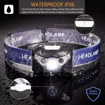 ИК-датчик движения светодиодный налобный фонарь USB перезаряжаемый налобный фонарь водонепроницаемый легкий передний фонарь для наружного освещения