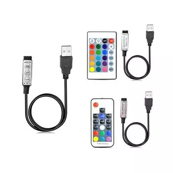 ИК-пульт дистанционного управления 5 В постоянного тока, USB-кабель, RF-пульт дистанционного управления, аксессуары для светодиодных лент RGB Mini 3Key Cable