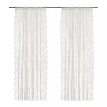 IKEA ALVINE SPETS 40171863 1 пара прозрачных штор, кремовый белый