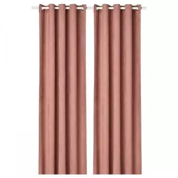 IKEA BIRTNA Плотные шторы 1 пара светло-розовые 145х250 см