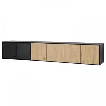 IKEA BOASTAD Boastad wall shelf black oak veneer 181x32x32 cm