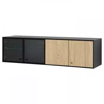 IKEA BOASTAD Полка настенная Boastad шпон черного дуба 121x32x32 см