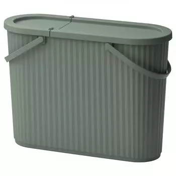 IKEA DAMM NG Dammeng Мусорное ведро+крышка серо-зеленый 48 л