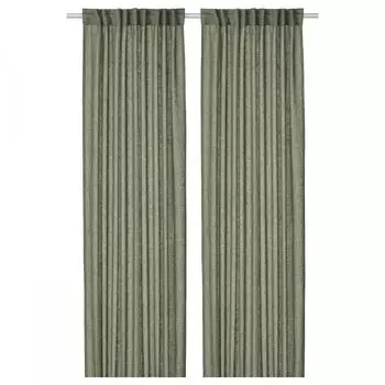 IKEA DYT G Задние шторы 1 пара серо-зеленые 145x250 см