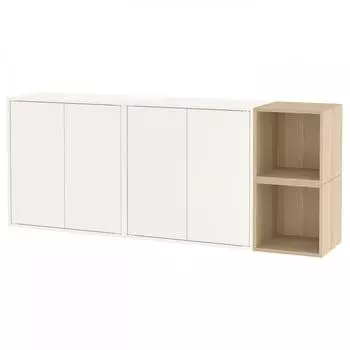 IKEA EKET wall storage combination white white stain oak pattern 175x35x70 cm