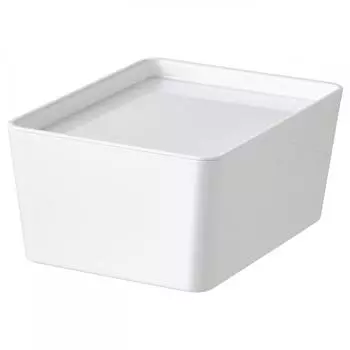 IKEA KUGGIS Коробка для хранения печенья+крышка белый 13x18x8 см