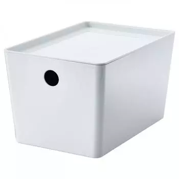 IKEA KUGGIS Коробка для хранения печенья+крышка белый 18x26x15 см