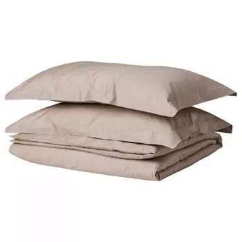 IKEA LUKTJASMIN Luxasmin Пододеяльник+2 наволочки, Серо-Бежевый 200x230/50x80 см