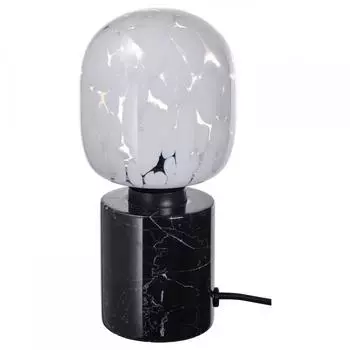 IKEA MARKFROST Markfrost MOLNART Настольная подставка Molnart + лампочка Мраморная черная трубчатая форма Белое прозрачное стекло