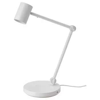 IKEA NYM NE Подставка для беспроводной зарядки, лампа для чтения, белая