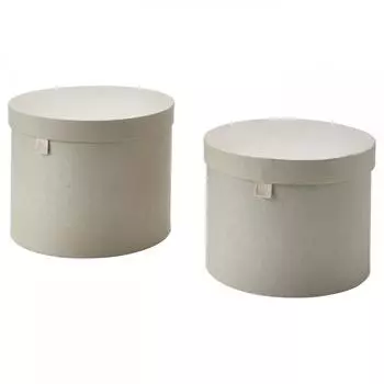 IKEA RGODLING Коробка для хранения колец с логотипом+2 крышки, цвет натуральный/бежевый