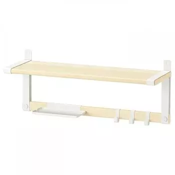 IKEA SKOMAKARE Полка настенная Skomakare белая осина 65х26 см