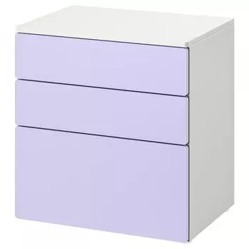 IKEA SM STAD SMOSTAD PLATSA 3 drawer chest white lilac 60x42x63 cm