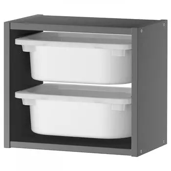 ИКЕА ТРУФАСТ Навесной шкаф, серый/белый 34x21x30 см