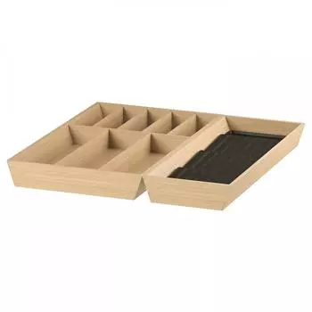 IKEA UPDATERA Поднос/поднос для столовых приборов и полка для баночек для специй, светлый бамбук 52х50 см