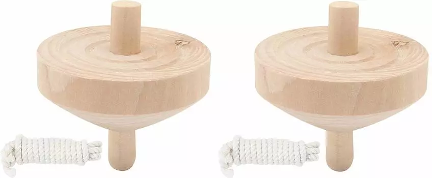 Ikeda Деревянный волчок для творчества со шнурком 45680 Набор из 2 Kougyo-sha