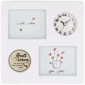 Ikeda Photo Frame with Music Box Music Square White 57007 Photo x (Thank you) Size Approx. 11.6 8.3cm