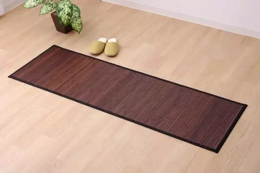 Ikehiko Бамбуковый коврик Бамбуковый ковер Простой бамбуковый сердечник Вселенная Темно-коричневый 80 x 240 см Холодный безрезьбовой тип Прибл.. #5302550 темно-коричневого
