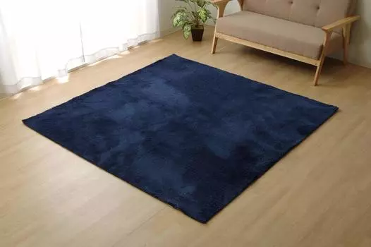 Ikehiko Corporation 1 tatami rectangular shaggy style rug 90 x 185 cm Navy Hot carpet compatible Larju [IB] Approx. (#3967489)