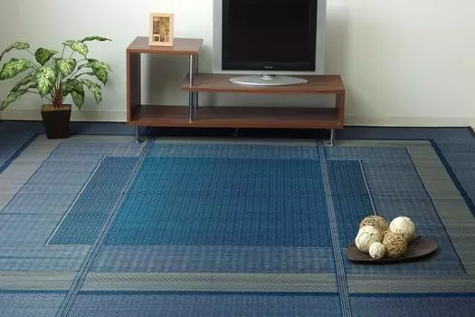 Ikehiko Corporation Domestic Igusa Rug Carpet DX Ranks 140 x 200cm Navy Backed Approx. #8239000