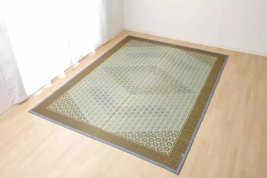 Ikehiko Corporation Igusa Rug Carpet DX Kumiko 95 x 150cm Gray Made in Japan Back Approx. Non-woven #1715350