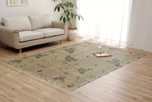 Ikehiko Corporation Igusa Rug Carpet Goldfish Japanese Feature Compact Fabric NS Koharu Goldfish Antibacterial and Odor Resistant 180 x 240cm Non-Slip