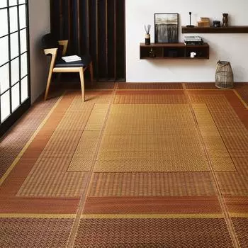 Ikehiko Corporation Ikehiko Igusa Flower Mat DX Rank All Color Edoma 2 Tatami 174 x 174cm Beige Made in Japan Back Fabric Approx. Non-woven #4108882