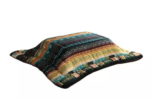 Ikehiko Corporation Kotatsu Comforter Belda 205 x 205 cm Blue Square Single Item Gappe Pattern Smooth to the Touch Approx. #6032409
